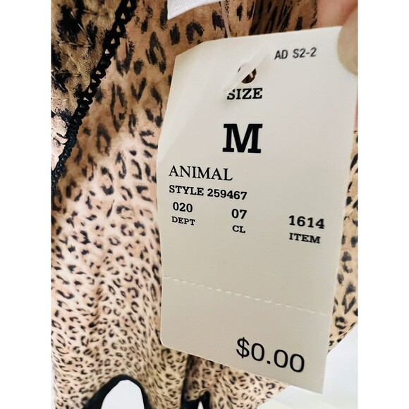 Gilligan & O'malley Sleepwear Baby Doll Chemise Thong Set Medium Animal Print - Picture 5 of 6